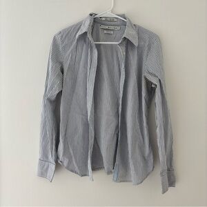 Tommy Hilfiger blue & white striped button up shirt